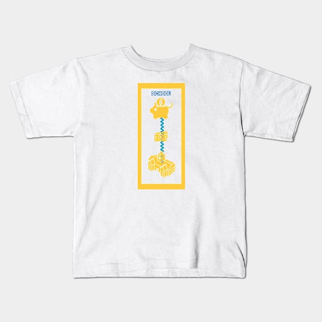 School money leak Kids T-Shirt by Imaginate